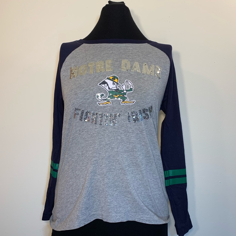 sequin university of notre dame long sleeve